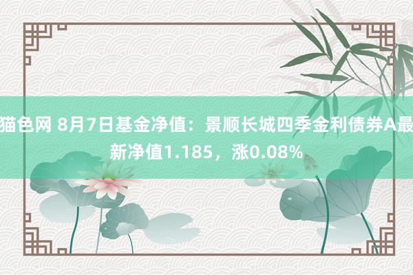 猫色网 8月7日基金净值：景顺长城四季金利债券A最新净值1.185，涨0.08%