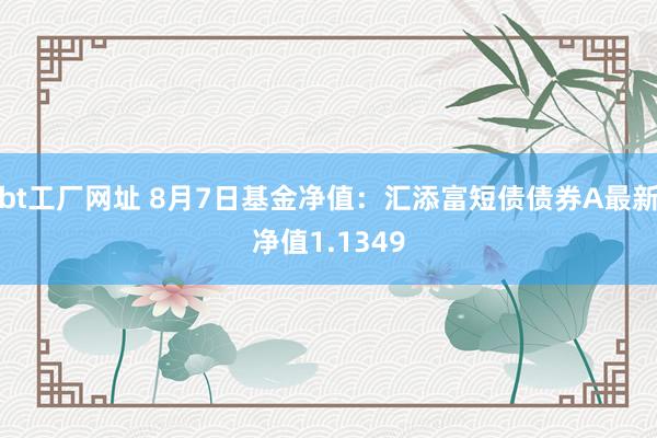 bt工厂网址 8月7日基金净值：汇添富短债债券A最新净值1.1349