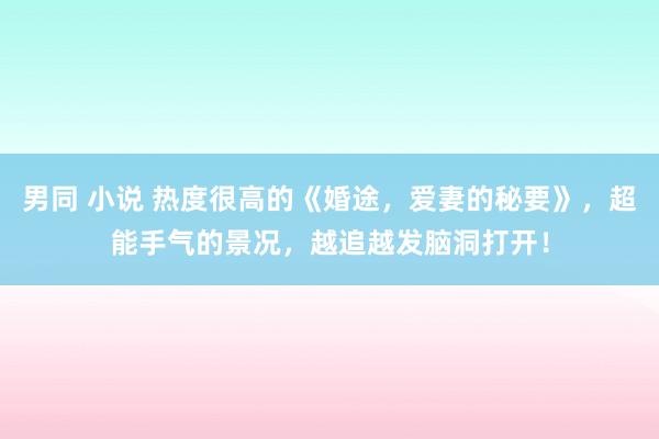 男同 小说 热度很高的《婚途，爱妻的秘要》，超能手气的景况，越追越发脑洞打开！