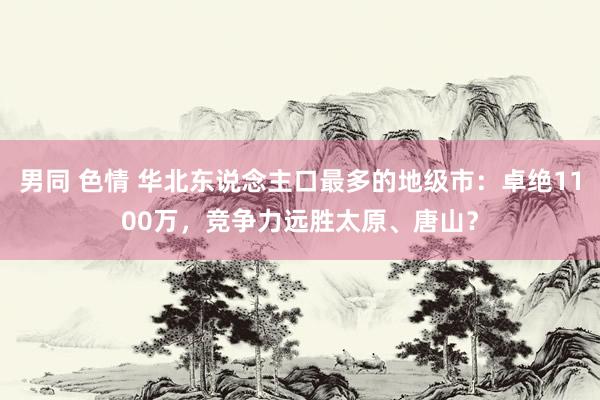 男同 色情 华北东说念主口最多的地级市：卓绝1100万，竞争力远胜太原、唐山？