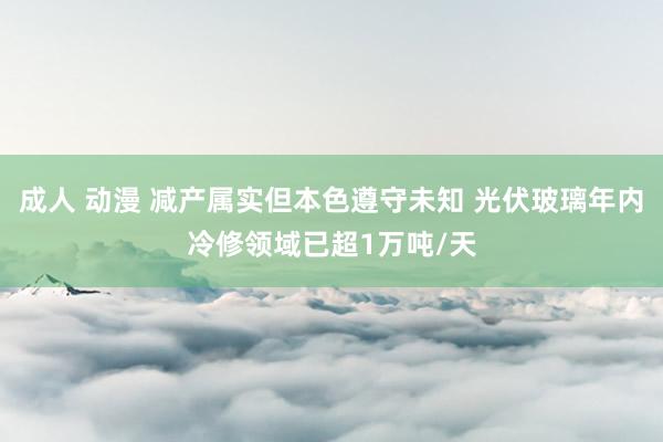 成人 动漫 减产属实但本色遵守未知 光伏玻璃年内冷修领域已超1万吨/天