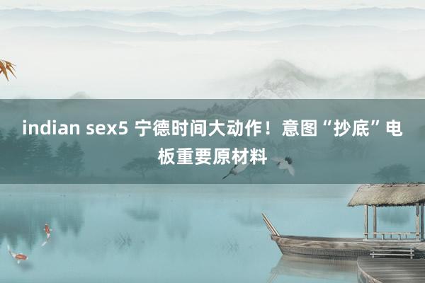 indian sex5 宁德时间大动作！意图“抄底”电板重要原材料