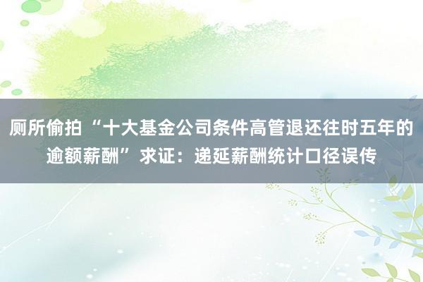 厕所偷拍 “十大基金公司条件高管退还往时五年的逾额薪酬” 求证：递延薪酬统计口径误传