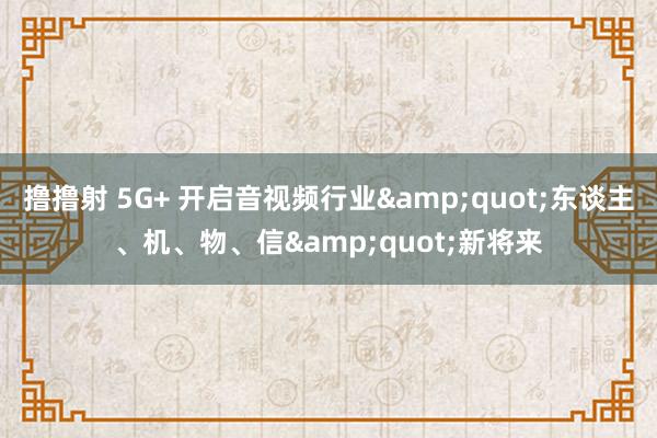 撸撸射 5G+ 开启音视频行业&quot;东谈主、机、物、信&quot;新将来